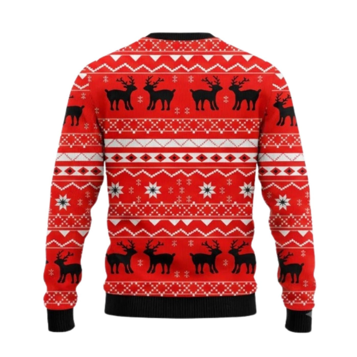 Red Reindeer Ugly Christmas Sweater, Nordic Holiday Pullover Unisex Men and Women