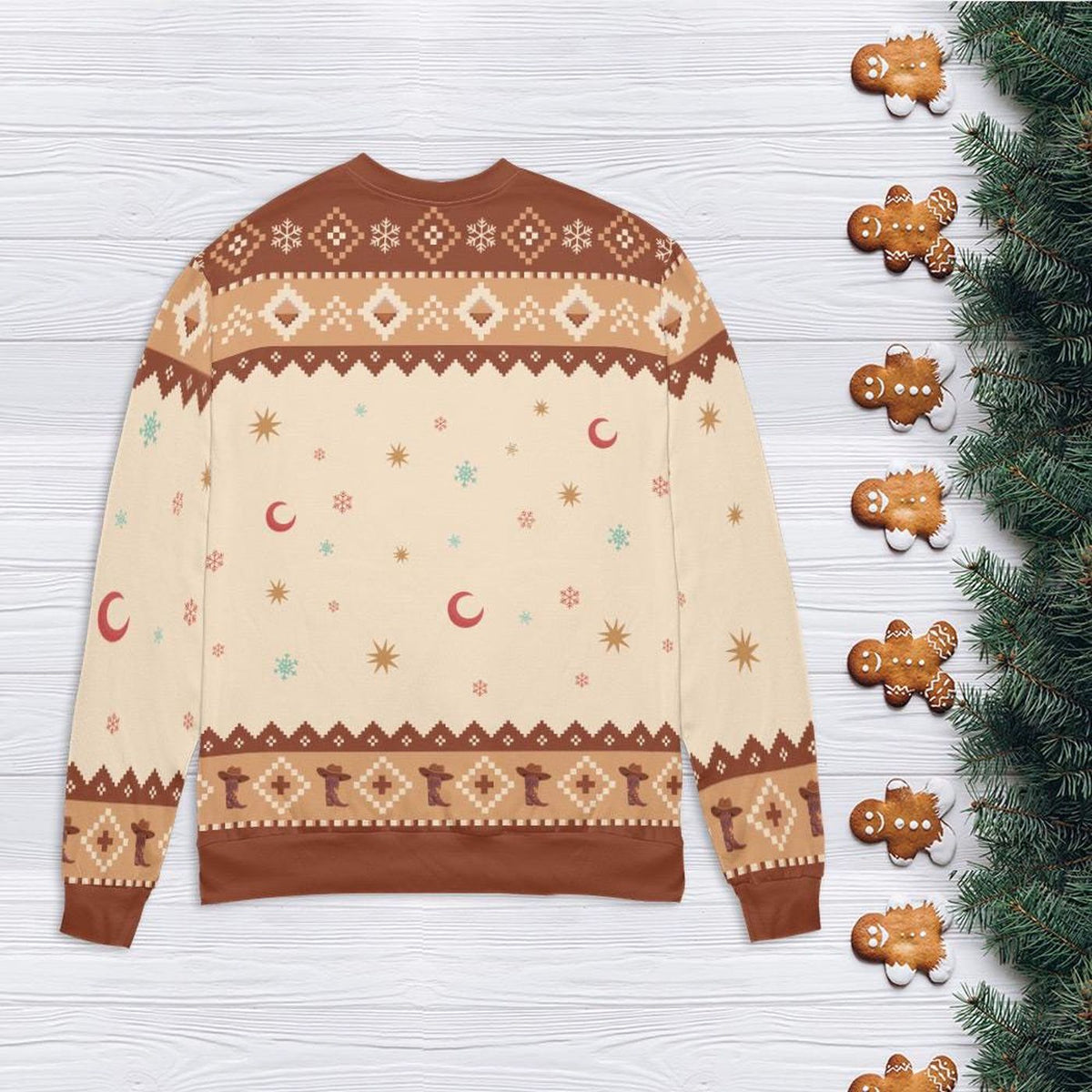 Retro Howdy Santa Christmas Ugly Sweater Cowboy Sweatshirt Xmas Gift for Dad