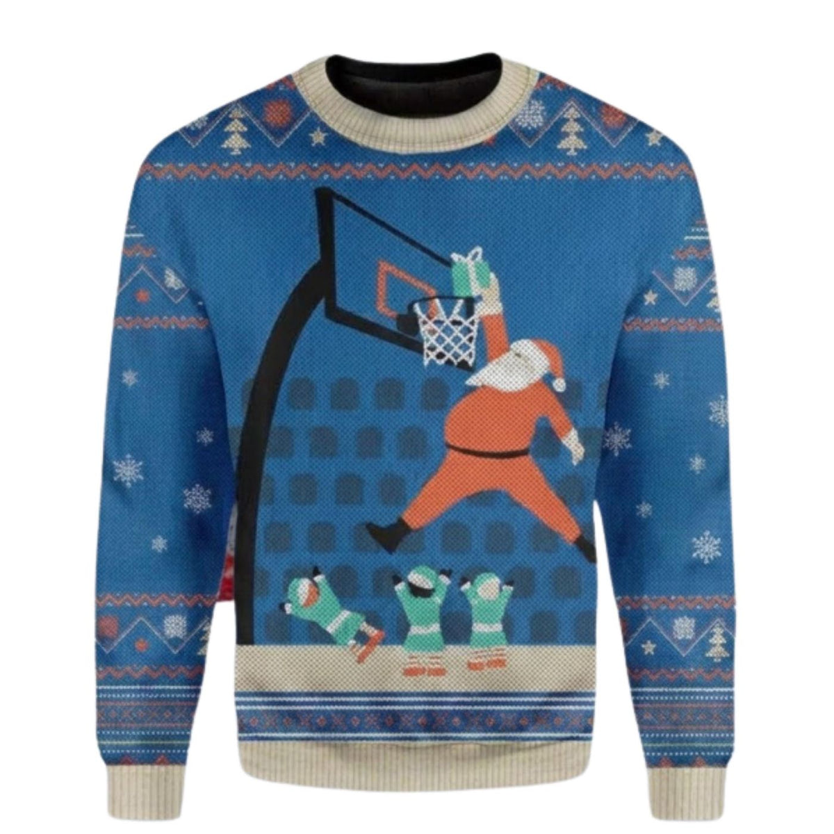 Santa Basketball Ugly Christmas Sweater, Funny Holiday Jumper, Unisex Xmas Party Gift