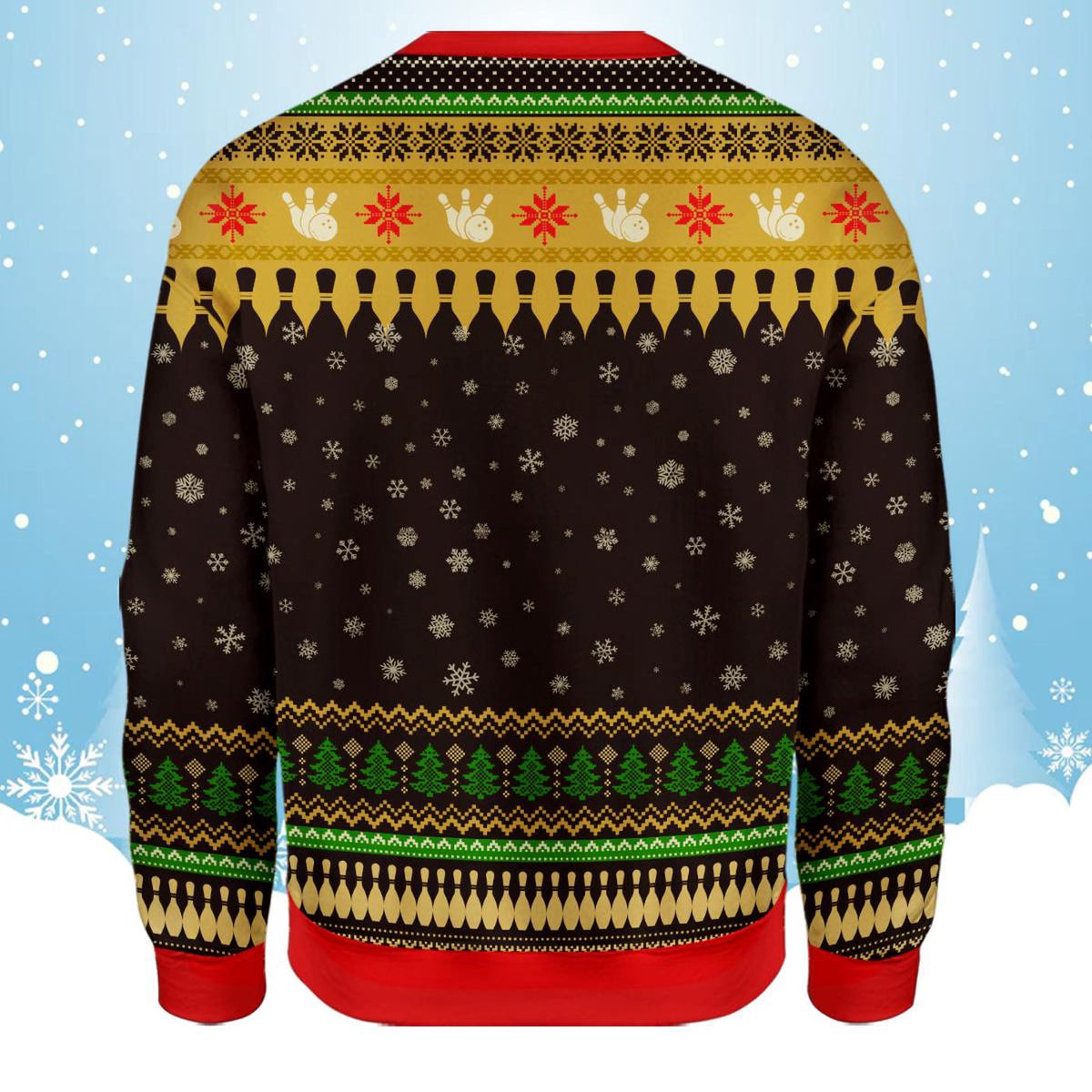 Santa Bowling Christmas Sweatshirt, Funny Go Strike Fake Ugly Style Xmas Sweater, Holiday Santa Sports Pullover, Festive Party Gift for Him