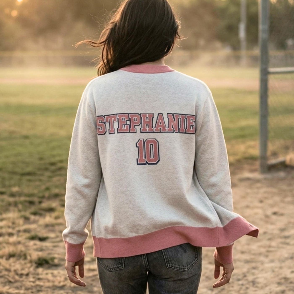 Softball Cardigan, Cotton Blend Knit with Custom Name and Number