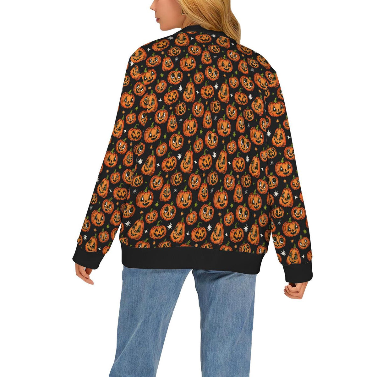 Spooky Halloween Pumpkins Cardigan Jack-o-Lantern Outerwear