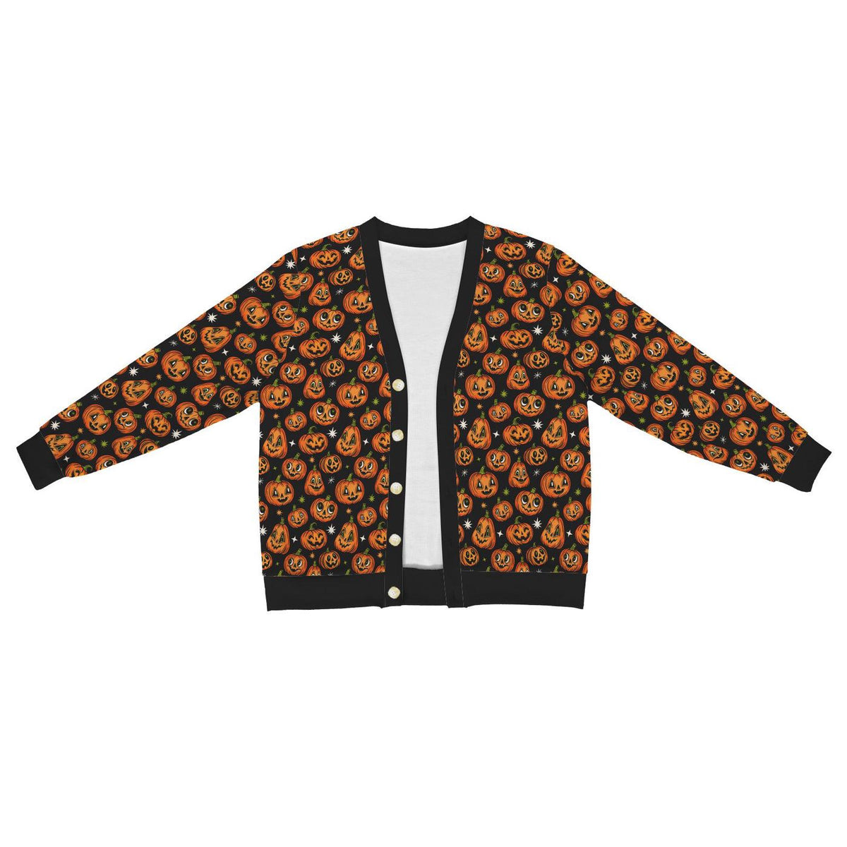 Spooky Halloween Pumpkins Cardigan Jack-o-Lantern Outerwear