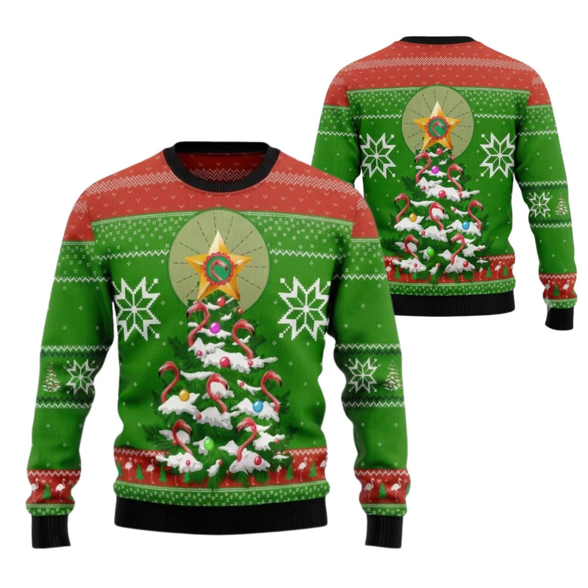 Ugly Christmas Tree Sweater, Unisex Holiday Sweater with Candy Cane Design for Men Women