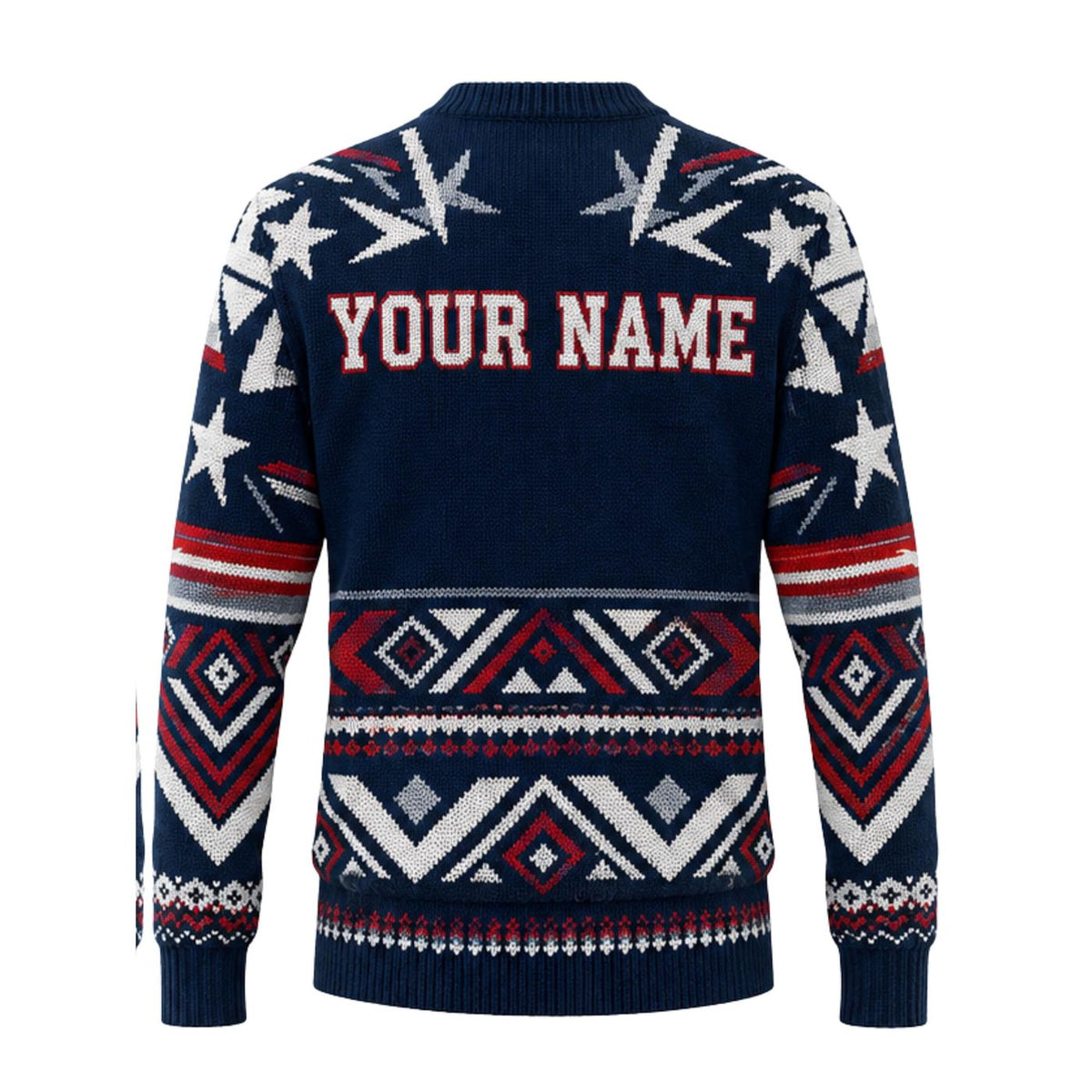 USA Knitted Sweater Custom Name Country Pride Patriotic Knit Shirt
