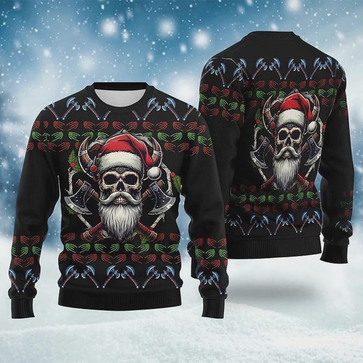Viking Ugly Christmas Sweater Men Women Funny Unisex Norse Xmas Sweatshirt