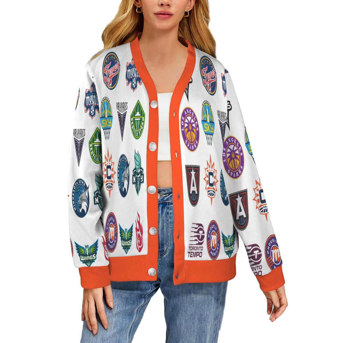 Wnba Cardigan sweater, nfl sweater